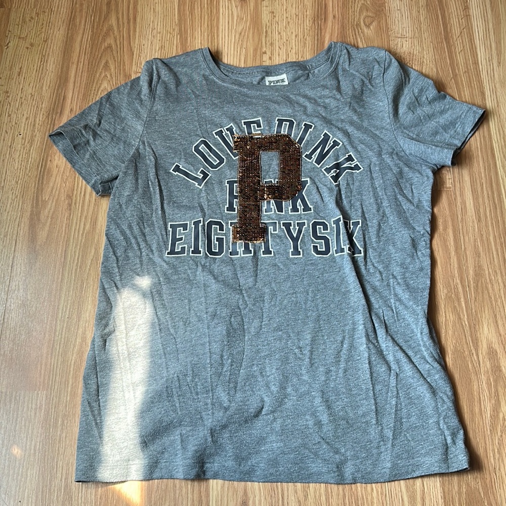 PINK Grey tee